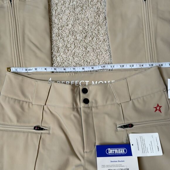 Perfect Moment Womens Ski Pants Aurora Pleated Flare White Pepper NWT Tan Medium - Picture 4 of 11